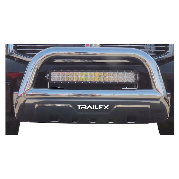 Trailfx TrailFX B1506S; Bull Bar; Polished Stainless Steel 3-1/2 Inch Diameter With Skid Plate B1506S - main